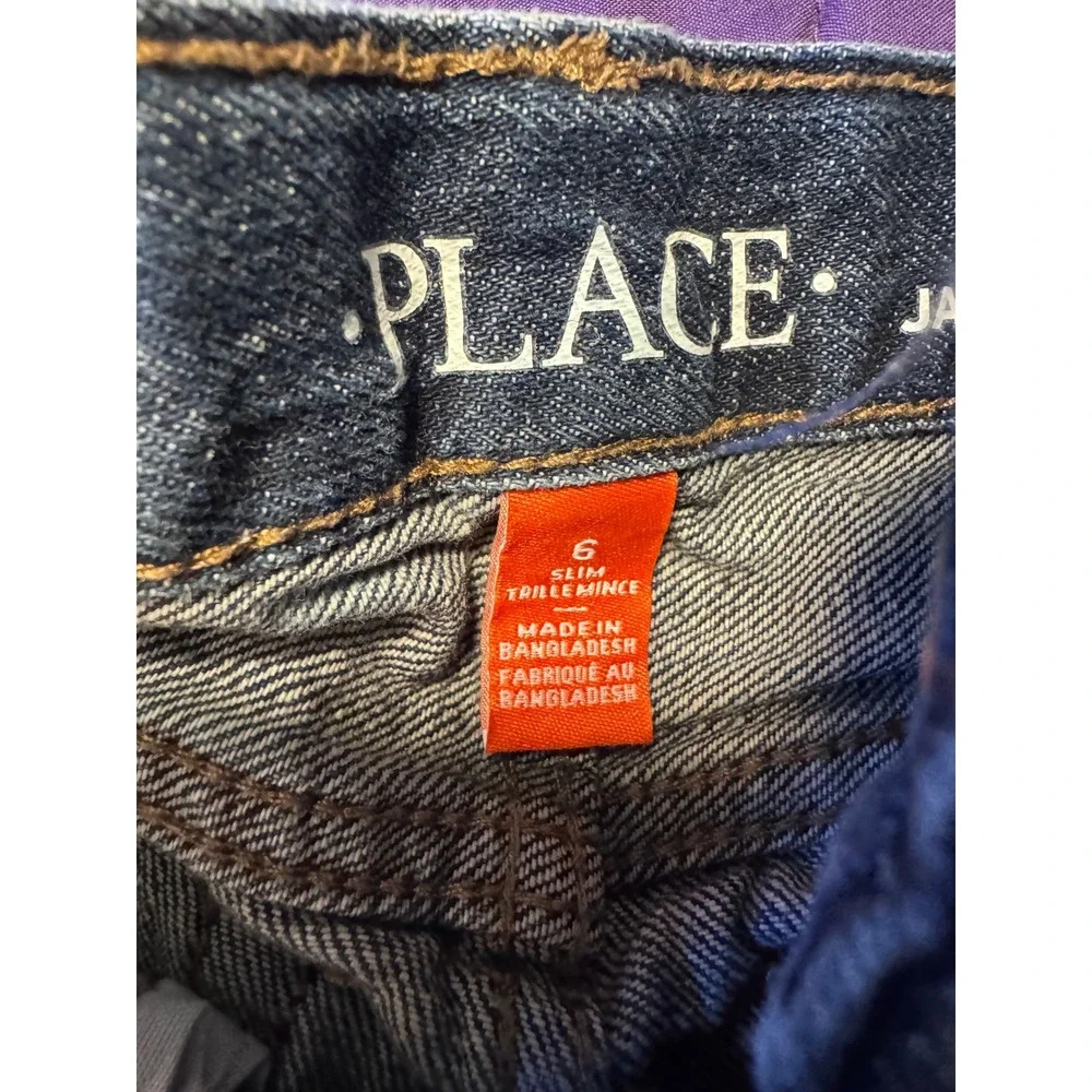 The Childrens Place Boys Straight Slim Jeans 2 Pack Size 6 Light Dark Wash Denim